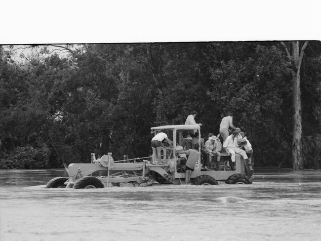 Flooding at Goodna Caravan Park. Picture Earl Bridger