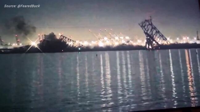 Baltimore bridge collapses after being hit by ship