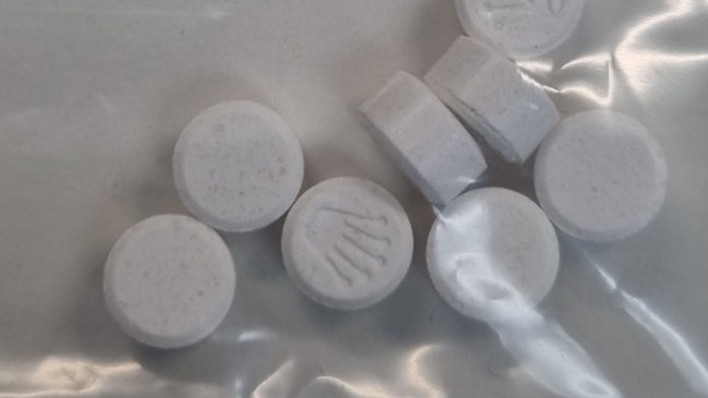 Fake Xanax allegedly seized by police from Dylan Bradwell’s home. Pictures: SA Police