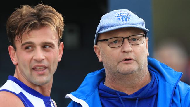 Anglesea coach Jordan Keras with president Paul Nigro Picture: Mark Wilson