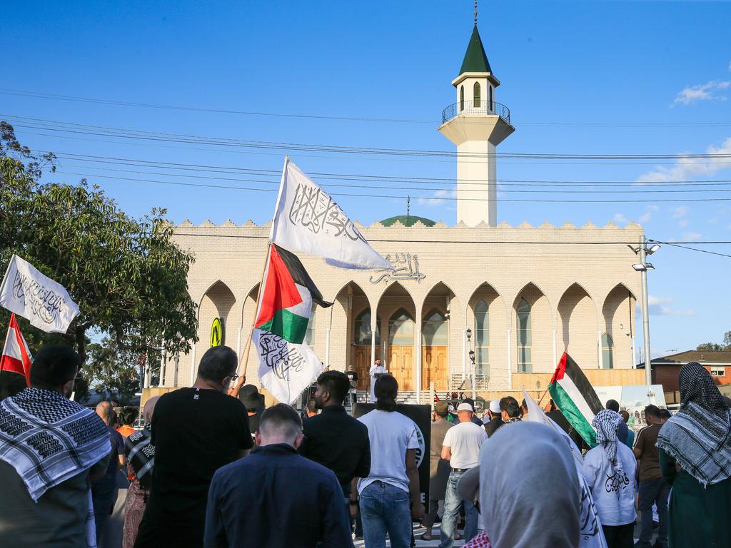 Politicians have slammed what speakers at the Lakemba Mosque rally said on the anniversary of October 7. Picture: NewsWire / Gaye Gerard