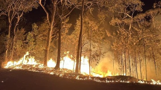 An image from a volunteer firefighter on the ground fighting the Watsonville fires on Wednesday night. Picture: Supplied