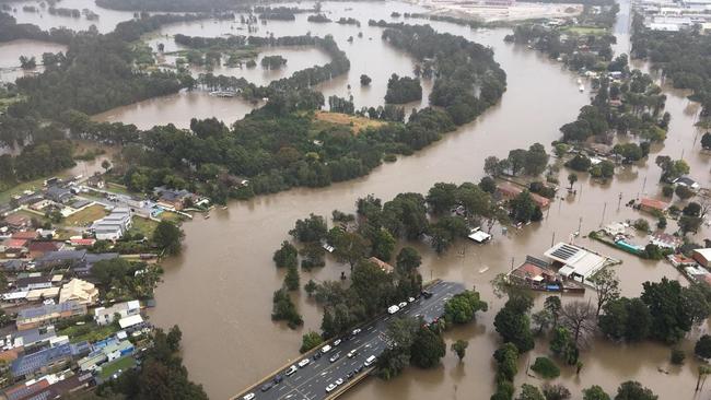 Flooding in the Chipping Norton and Hawkesbury/Nepean River areas. Picture: Polair