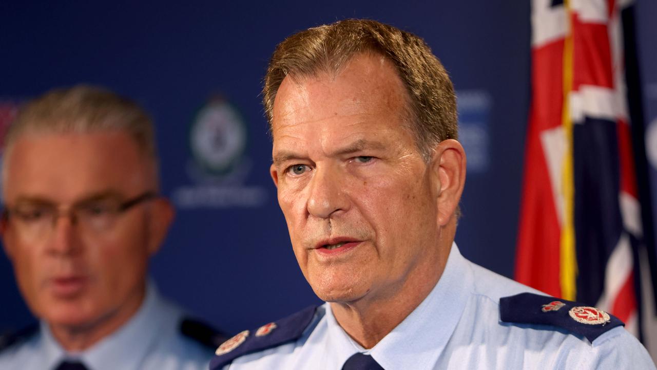Acting NSW Police Commissioner David Hudson said extra security had been deployed around synagogues, Jewish schools, hospitals and retirement villages. Picture: NCA NewsWire / Damian Shaw