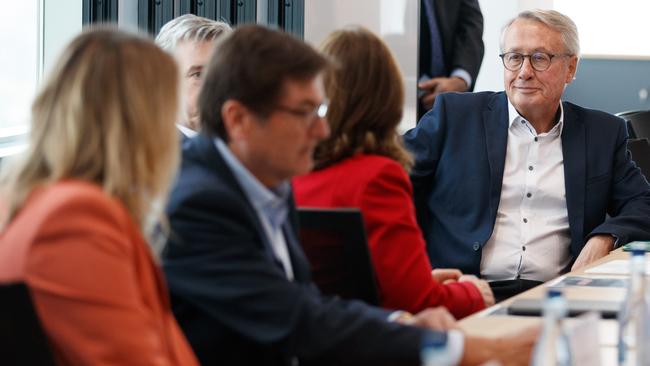 Wayne Swan (right) at the Albanese Government’s first investor roundtable in Sydney on Friday. Picture: NCA NewsWire/Nikki Short