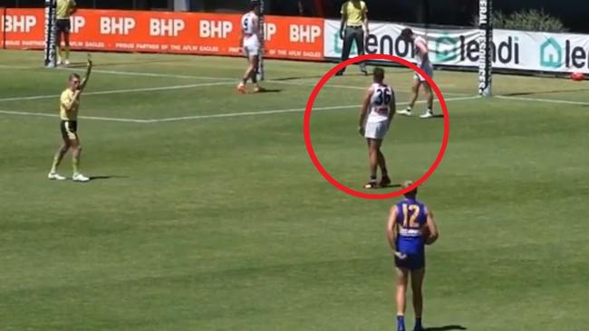 The AFL has given the 50m penalty against Dockers defender Brennan Cox for breaching the stand rule thre tick of approval.