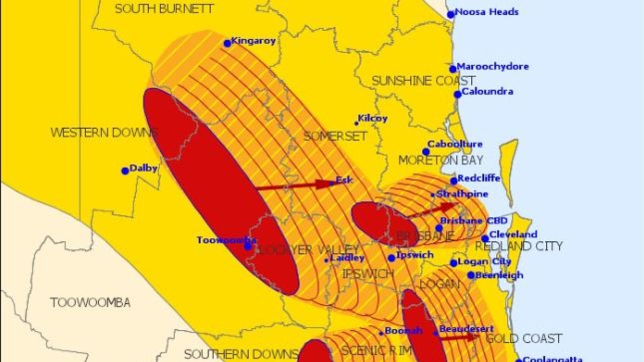 Brisbane Weather Severe Thunderstorms Heading To The Southeast The