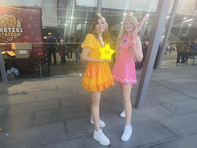 The PAX Aus Convention at the Melbourne Convention and Exhibition Centre (MCEC) on Saturday, October 12, 2024: Erin Hoffrichter and Isabella Baza. Picture: Jack Colantuono