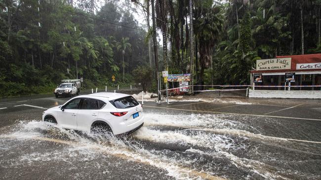 Flooding at Tamborine Mountain. Picture: Nigel Hallett