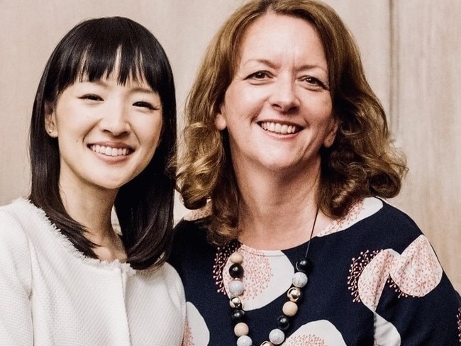 Marie Kondo and Sharon Hallett last year. Pic: Supplied from Hello Organised