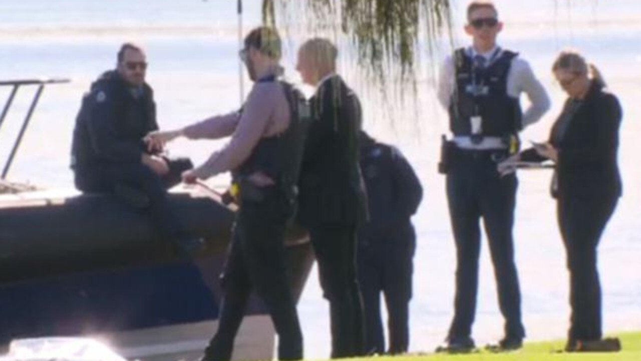 A man’s body was pulled from the Swan River. Picture: 7 News