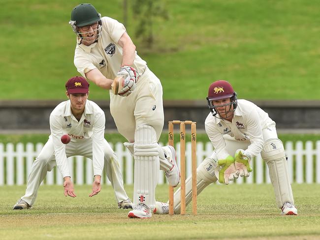 Daniel Rawson works one into the leg-side. Picture: Rob Leeson