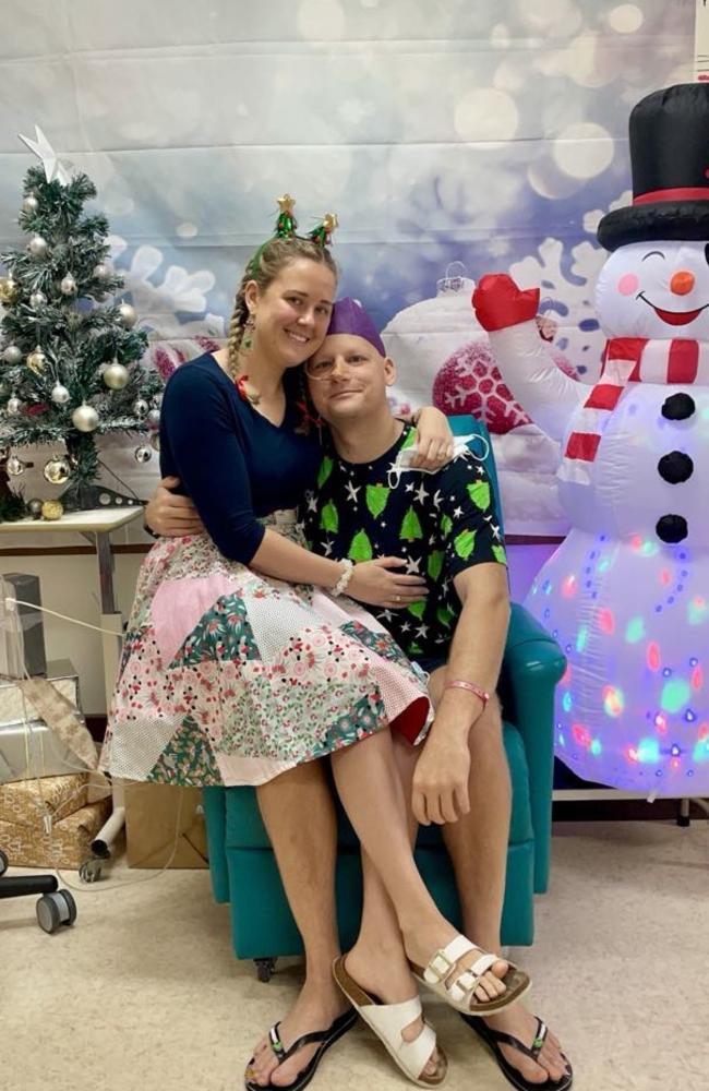 Ebony and Mathew Robertson spent Christmas in hospital in 2023. Picture: Supplied