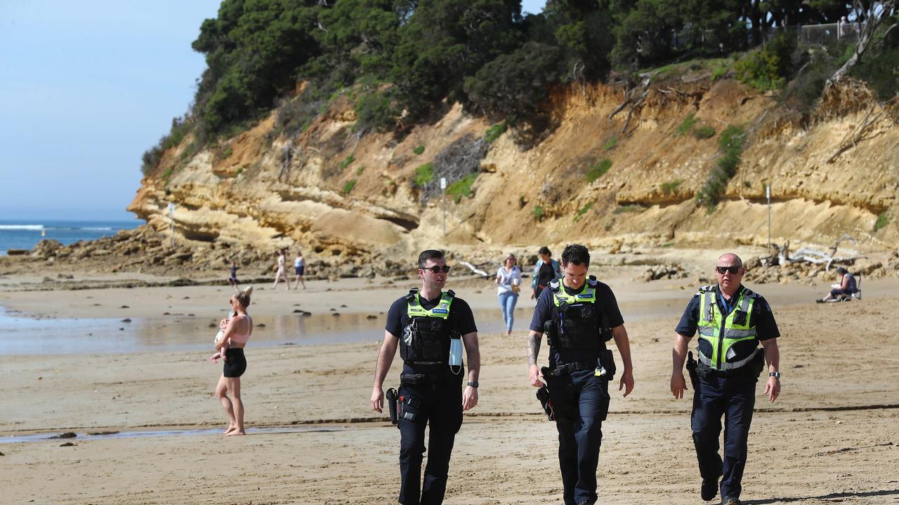 Police will be patrolling the beach more frequently as schoolies descend on the Surf Coast this week. Picture: Alison Wynd