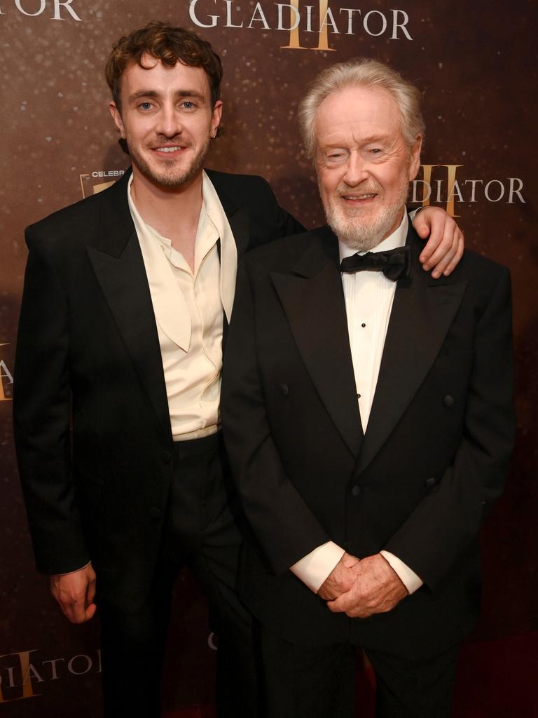 With the film’s director, Ridley Scott, at the London premiere. Picture: Eamonn M. McCormack/Getty Images for Paramount Pictures