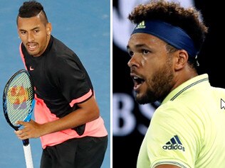 Nick Kyrgios (left) and Jo-Wilfried Tsonga.