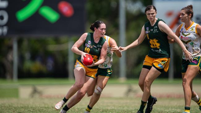 Billie Byers in the PINT vs St Mary's 2023-24 NTFL women's major semifinal. Picture: Pema Tamang Pakhrin