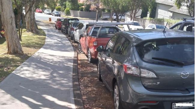 A photo lodged by residents in submissions, highlighting limited street parking in the surrounding area.