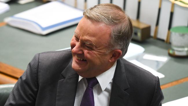 Australian Opposition Leader Anthony Albanese reacts during House of Representatives Question Time at Parliament House in Canberra. Picture: AAP