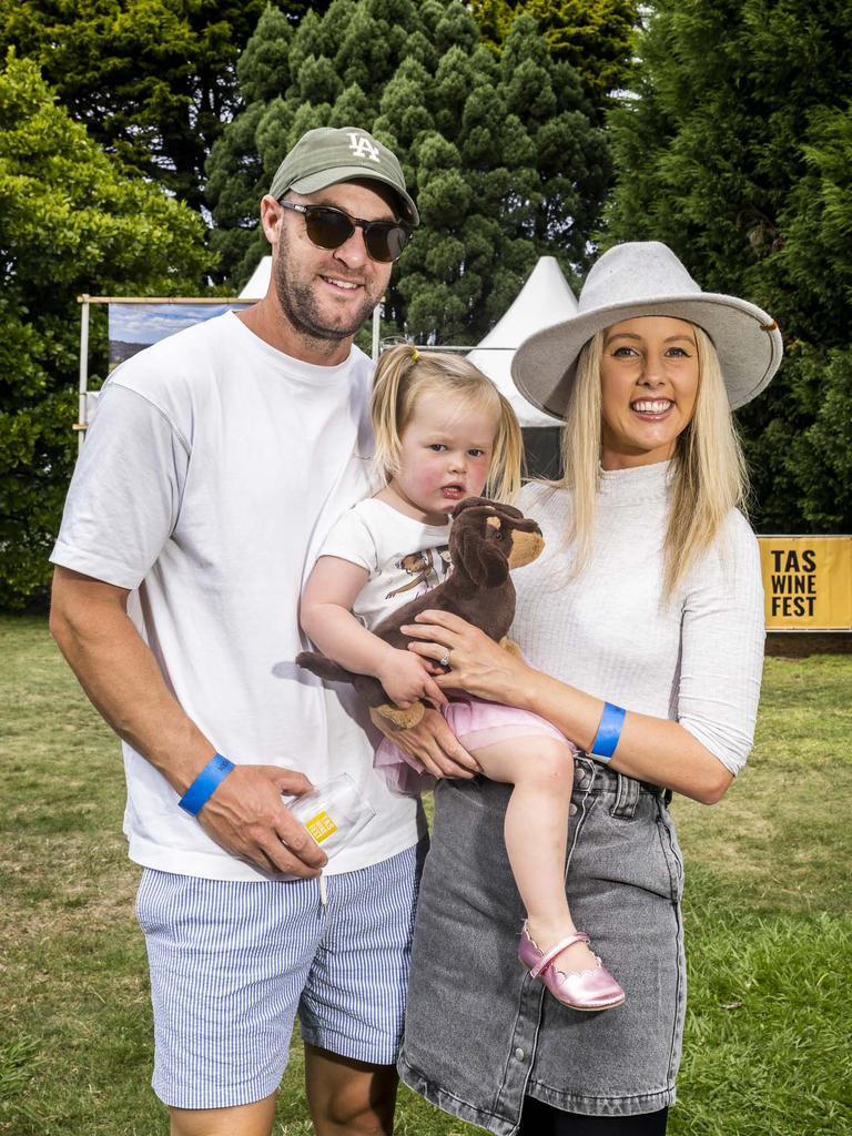 James Bolzonello with Sophia and Emma Bolzonello. TAS Wine Festival. Picture: Caroline Tan