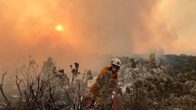 Glengarry Volunteer Fire Brigade battle fires in the north of Tasmania. Picture: Supplied