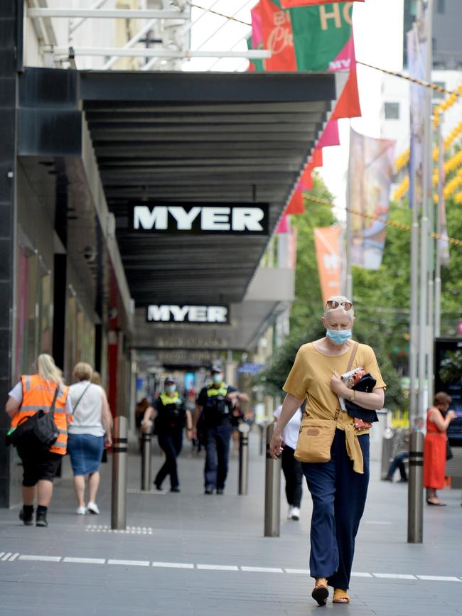 People are slowly returning to the city. Picture: Andrew Henshaw