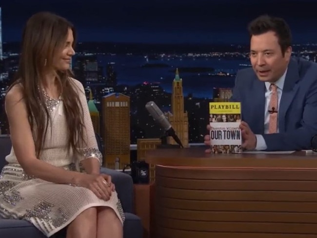 Katie Holmes on The Tonight Show Starring Jimmy Fallon. Picture: Supplied