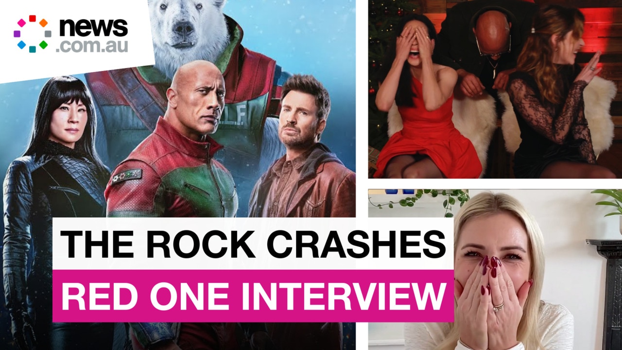 'Holy cow': Dwayne Johnson gatecrashes stars' interview