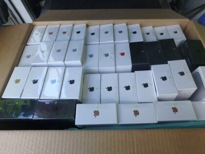Mobile phones shipped by money launderers used by criminal networks in Australia. Picture: Australian Border Force