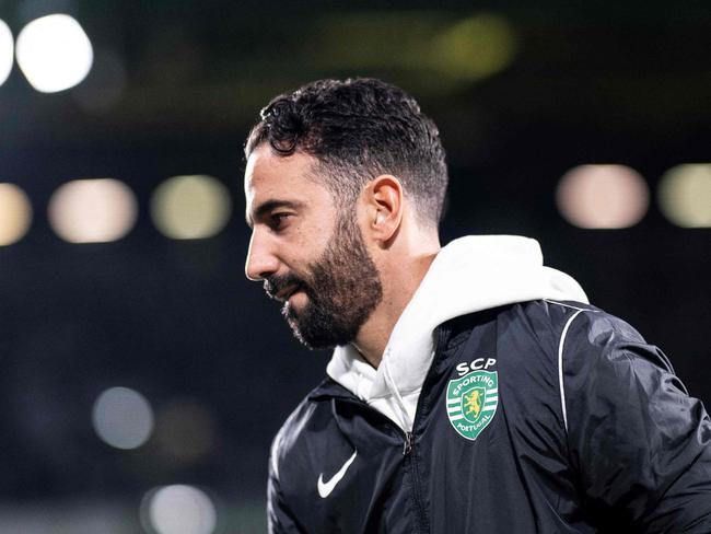 Sportingâs coach Ruben Amorim arrives prior the Portuguese League Cup quarter final football match between Sporting CP and CD Nacional at the Jose Alvalade stadium in Lisbon, on October 29, 2024. Sporting Lisbon confirmed Manchester United's interest in recruiting their Portuguese coach Ruben Amorim and their willingness to meet his 10 million euro release clause, the Lisbon club said in a statement to the Lisbon stock exchange on October 29, 2024. (Photo by Patricia DE MELO MOREIRA / AFP)