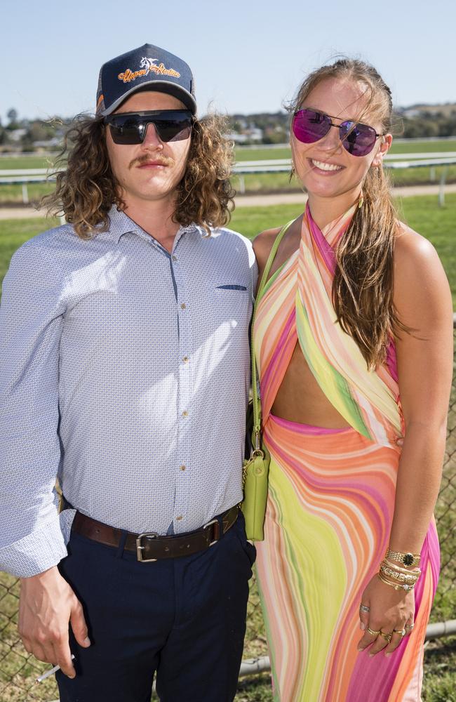 Beau Kelly and Nalani Dziama at Warwick Cup race day at Allman Park Racecourse, Saturday, October 14, 2023. Picture: Kevin Farmer