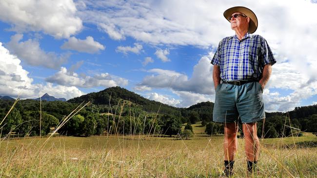 Murwillumbah farmer Col Brooks on his property just outside Murwillumbah. Picture: Scott Powick