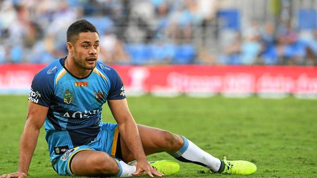 Jarryd Hayne is said to be "genuinely rattled” that his time at the Titans has come to an end. Picture: DAVE HUNT