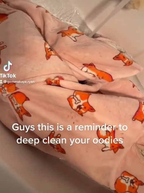 A woman has shared a video as a reminder for people to regularly wash their Oodies. Picture: TikTok/gemmakaye.ryan