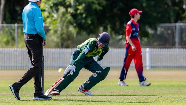 Rovers’ Finn Churchward runs between the wickets against Mulgrave in the 2021-22 Cricket Far North first-grade competition. Picture: Emily Barker