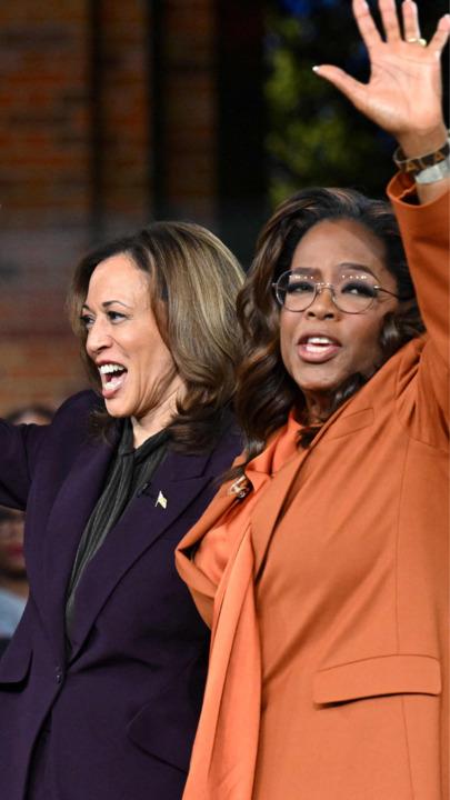 Celebrities turn out for Oprah's surprise Kamala event