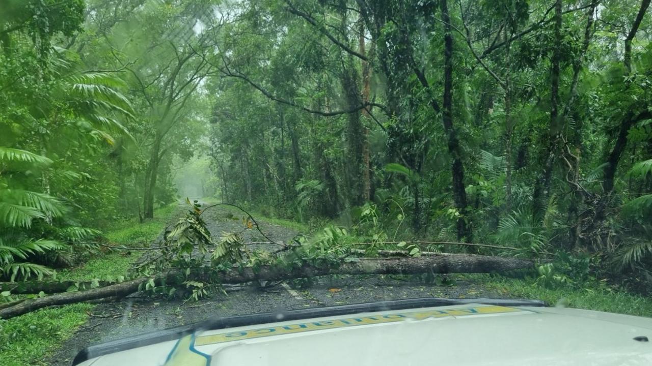 QAS come across blocked roads in the Daintree.