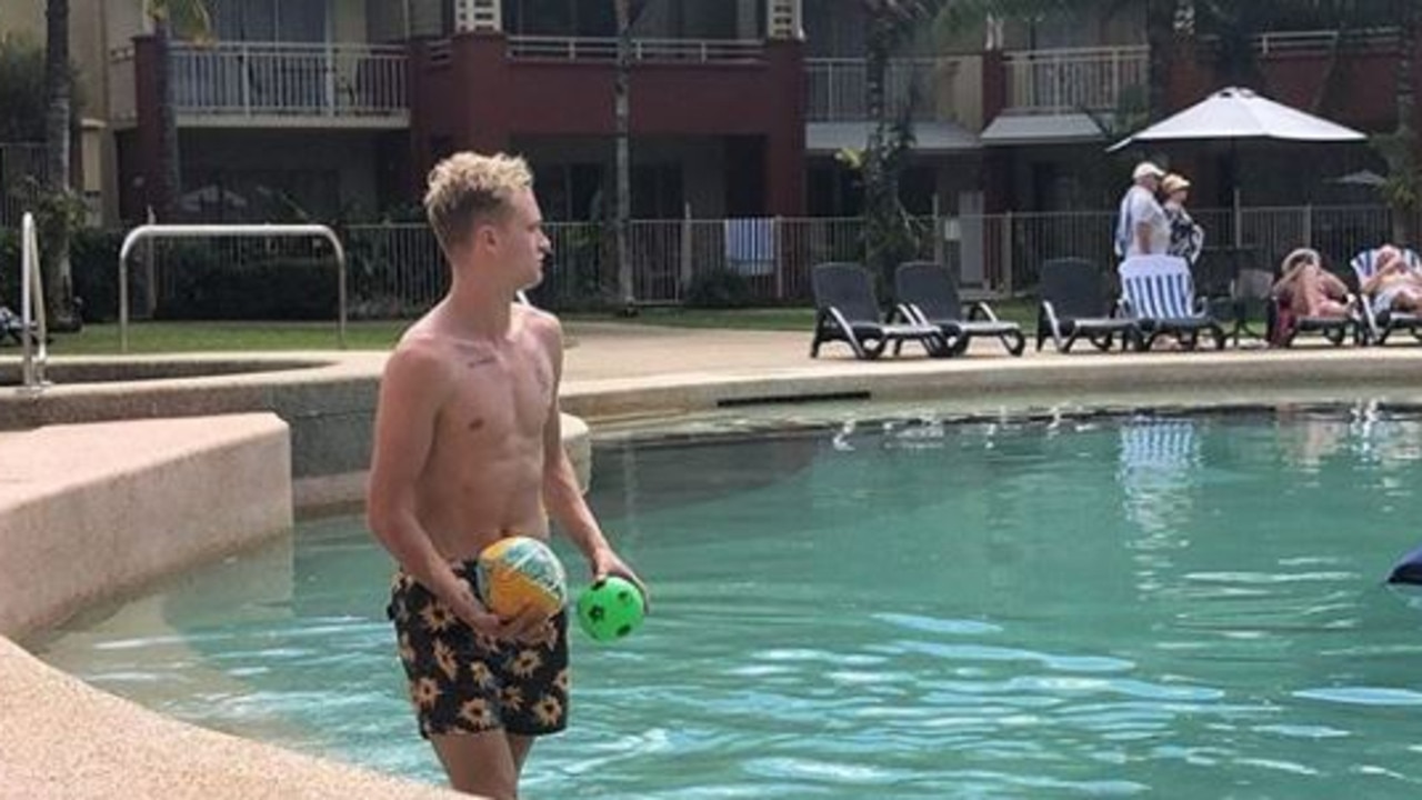 Magpie Jaidyn Stephenson on holidays.