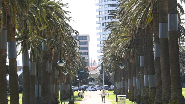 A normally bustling St Kilda remains quiet during lockdown. Picture: David Crosling