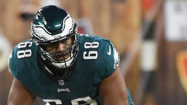 Offensive tackle Jordan Mailata is making great strides in his first NFL season. Picture: Getty