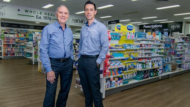 Mario and Matthew Calanna in store. The Calanna’s have sold their pharmacy business to TerryWhite Chemmart.