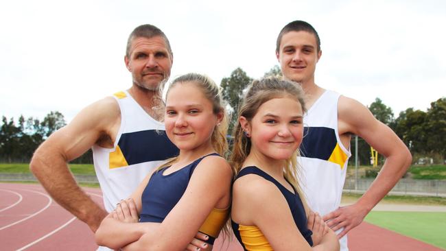 12th Westlink M7 Blacktown Running Festival - Rouse Hill Olbrich family (L to R) Thomas, Emalee, 13, Chelsea, 11 and Mitchell 18.