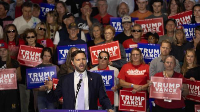 Republican vice-presidential nominee JD Vance has kept a busy schedule of rallies and media appearances. Picture: Scott Olson/Getty Images/AFP