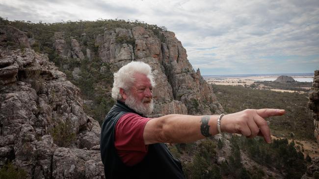 The town of Natimuk faces catastrophe if Mount Arapiles climbing ban goes forward. Local legend, climber and photographer Glenn Robbins Picture: Nadir Kinani