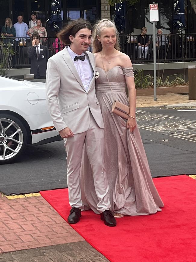 Rose Pershouse and Travis arrive at the Urangan State High School formal.