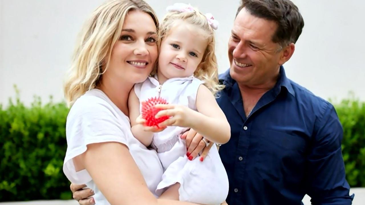 Stefanovic with wife Jasmine Yarby and Harper. Picture: Today