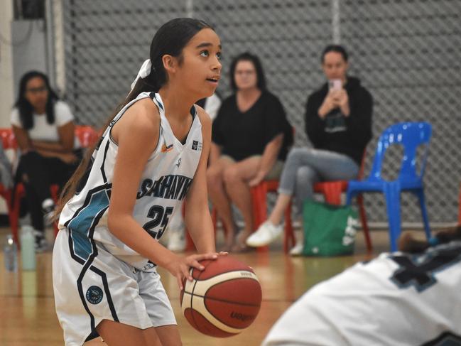 Basketball Queensland under-14 girls state championships, North Gold Coast Seahawks versus Cairns Corals at Bravus Arena in Rockhampton on July 1, 2024.
