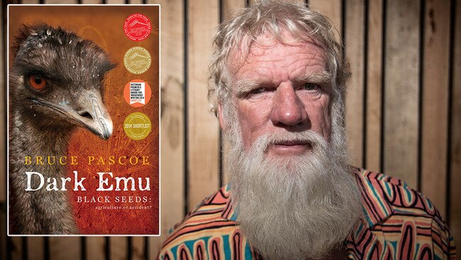 Bruce Pascoe and the cover of Dark Emu.