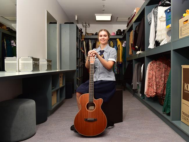 Chloe Dickinson, 17, in the new $19 million three-storey East Precinct building at St PatrickÃ•s College Townsville. Picture: Shae Beplate.