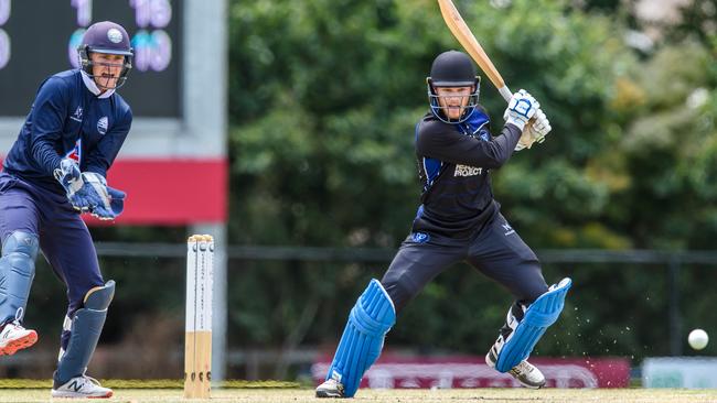 Skipper James McNeil at the crease for the Students. Picture: Jay Town